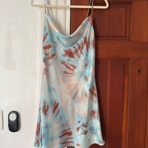 Tie-Dye Spaghetti Strap Mini Dress